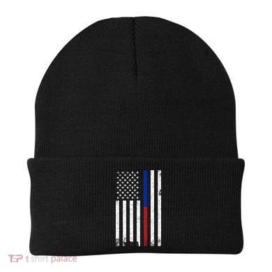 We The People Holsters  American Flag Thin Blue-Red Line Beanie