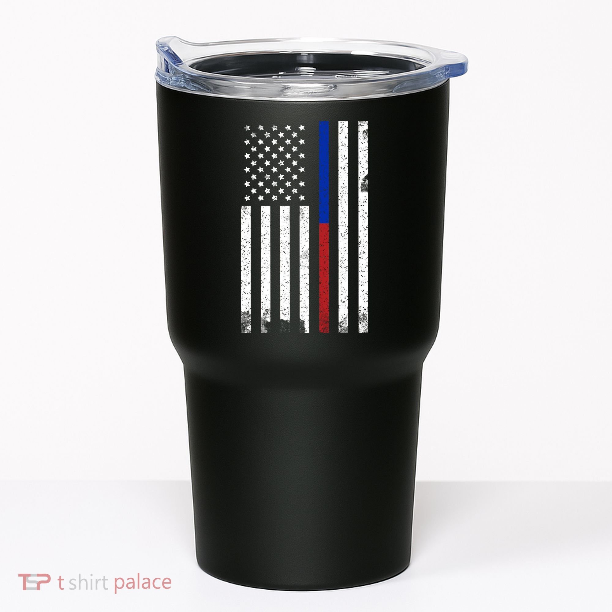 We The People Holsters  American Flag Thin Blue-Red Line Tumbler