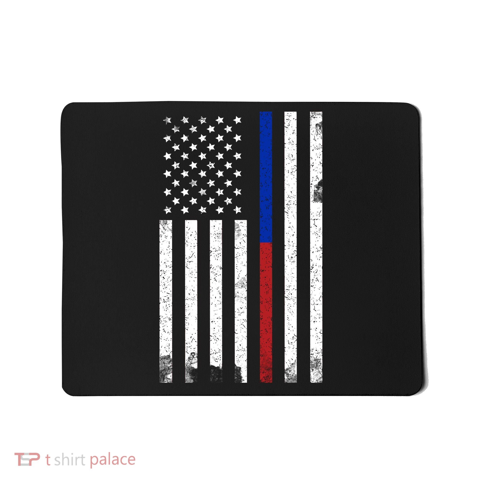 We The People Holsters  American Flag Thin Blue-Red Line Mousepad