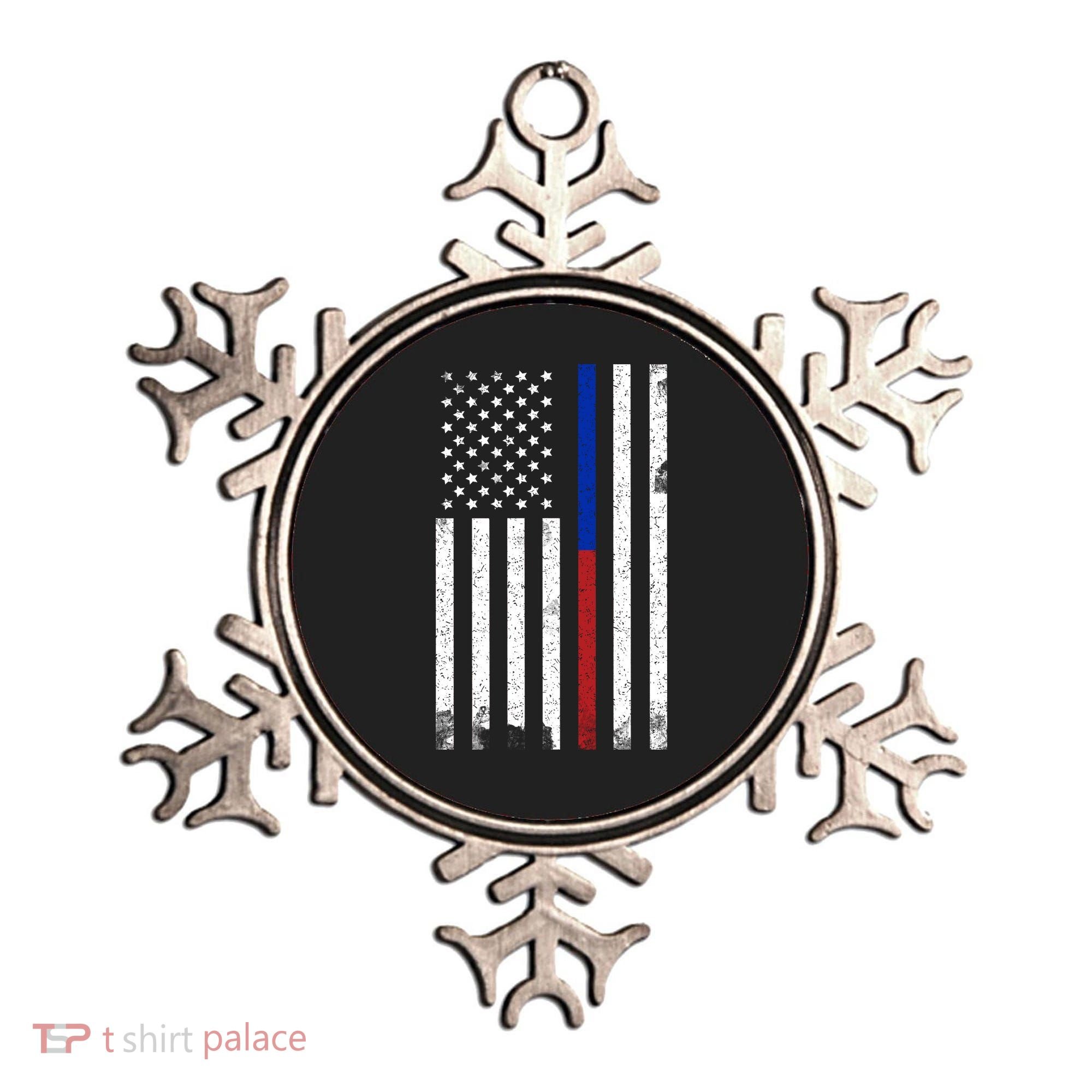 We The People Holsters  American Flag Thin Blue-Red Line Ornament