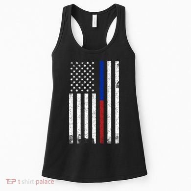 We The People Holsters  American Flag Thin Blue-Red Line Women's Tank Top