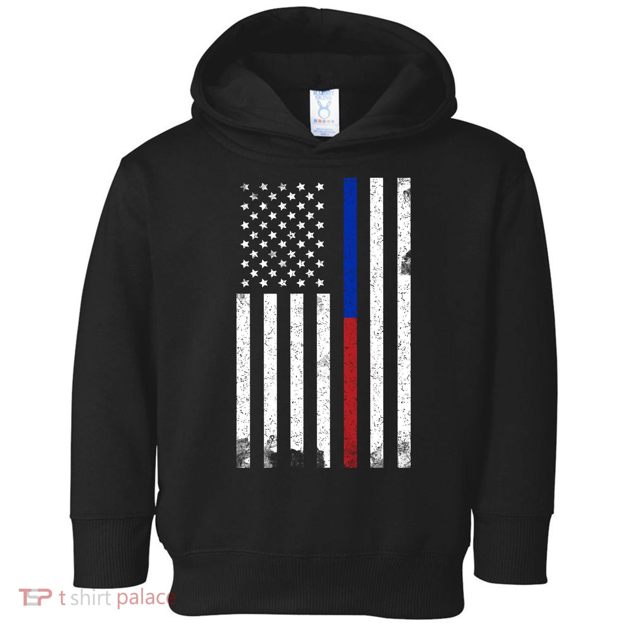 We The People Holsters  American Flag Thin Blue-Red Line Toddler Hoodie