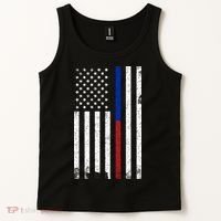 We The People Holsters  American Flag Thin Blue-Red Line Tank Top thumb 2