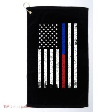We The People Holsters  American Flag Thin Blue-Red Line Golf Towel