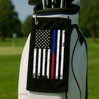 We The People Holsters  American Flag Thin Blue-Red Line Golf Towel thumb 2