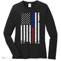 We The People Holsters  American Flag Thin Blue-Red Line Women's Long Sleeve Shirt thumb 0