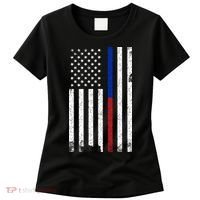 We The People Holsters  American Flag Thin Blue-Red Line Women's T-Shirt thumb 0
