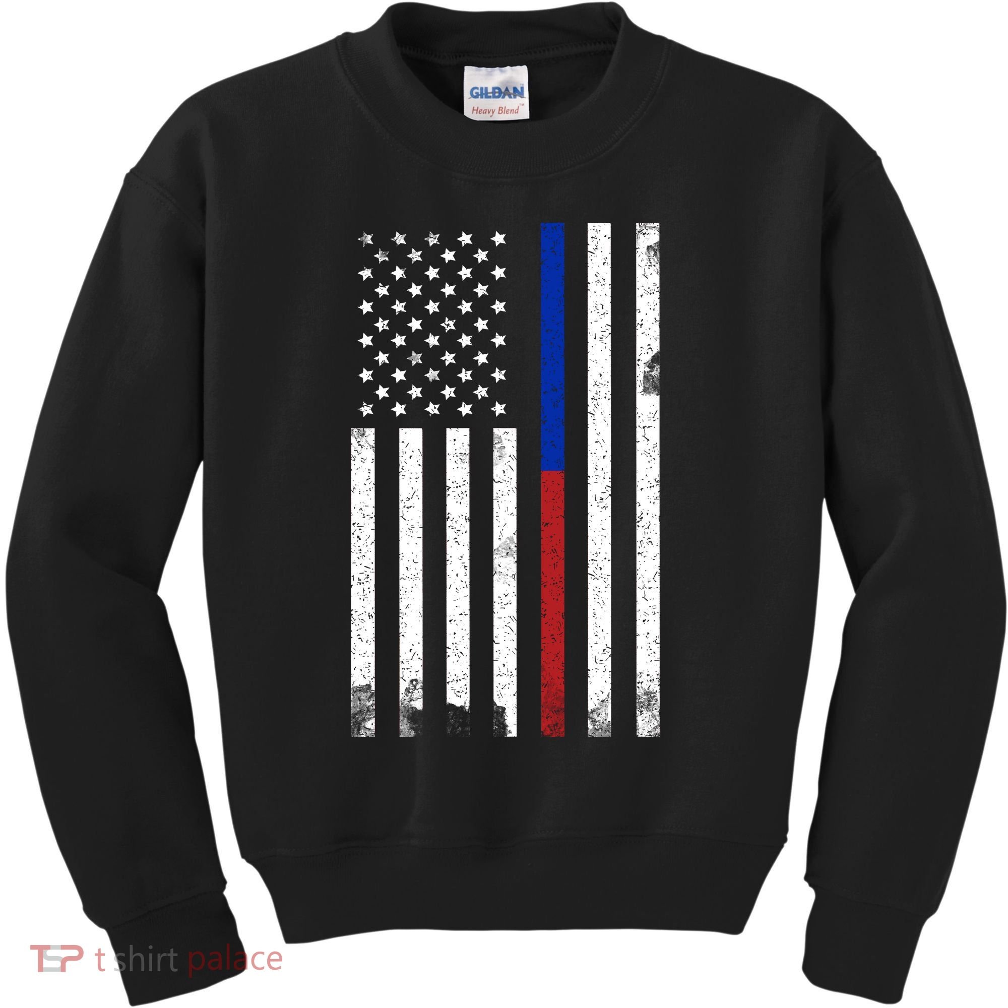 We The People Holsters  American Flag Thin Blue-Red Line Kids Sweatshirt