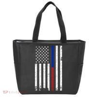 We The People Holsters  American Flag Thin Blue-Red Line Tote Bag thumb 0