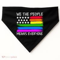 We The People Means Everyone Rainbow LGBT Flag USA-Made Doggie Bandana thumb 0