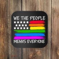 We The People Means Everyone Rainbow LGBT Flag Coaster thumb 0