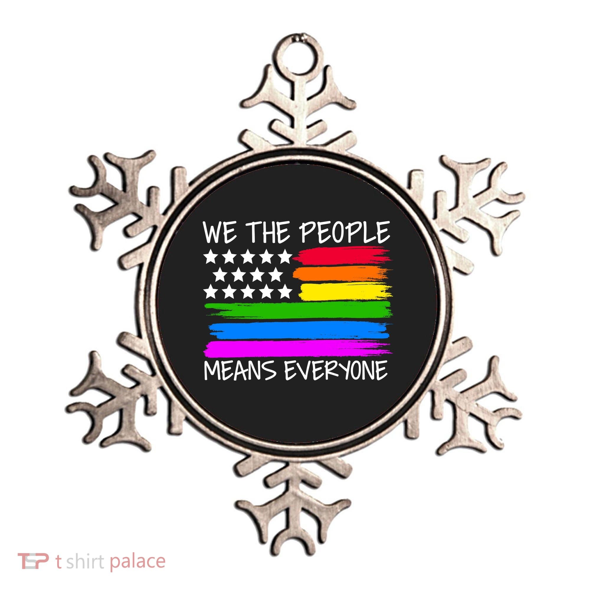 We The People Means Everyone Rainbow LGBT Flag Ornament