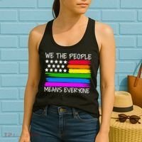 We The People Means Everyone Rainbow LGBT Flag Women's Tank Top thumb 2