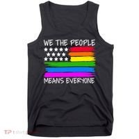 We The People Means Everyone Rainbow LGBT Flag Tank Top thumb 0