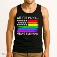 We The People Means Everyone Rainbow LGBT Flag Tank Top thumb 3