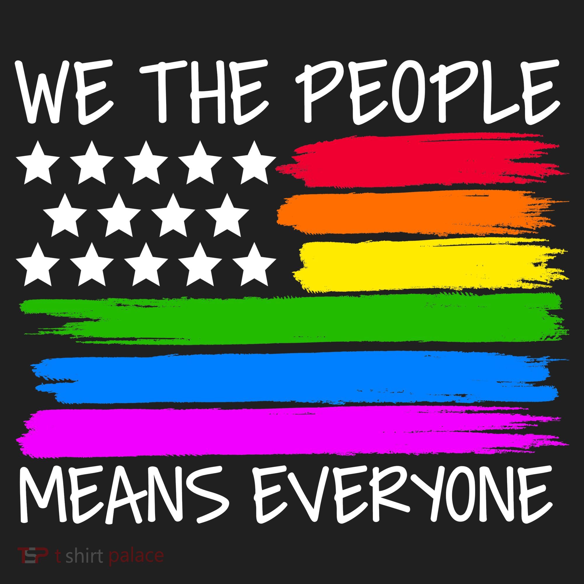 We The People Means Everyone Rainbow LGBT Flag Golf Towel