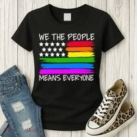 We The People Means Everyone Rainbow LGBT Flag Women's T-Shirt thumb 3