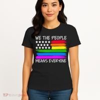 We The People Means Everyone Rainbow LGBT Flag Women's T-Shirt thumb 4