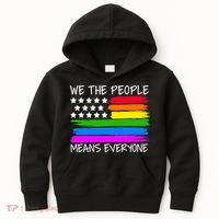 We The People Means Everyone Rainbow LGBT Flag Kids Hoodie thumb 0
