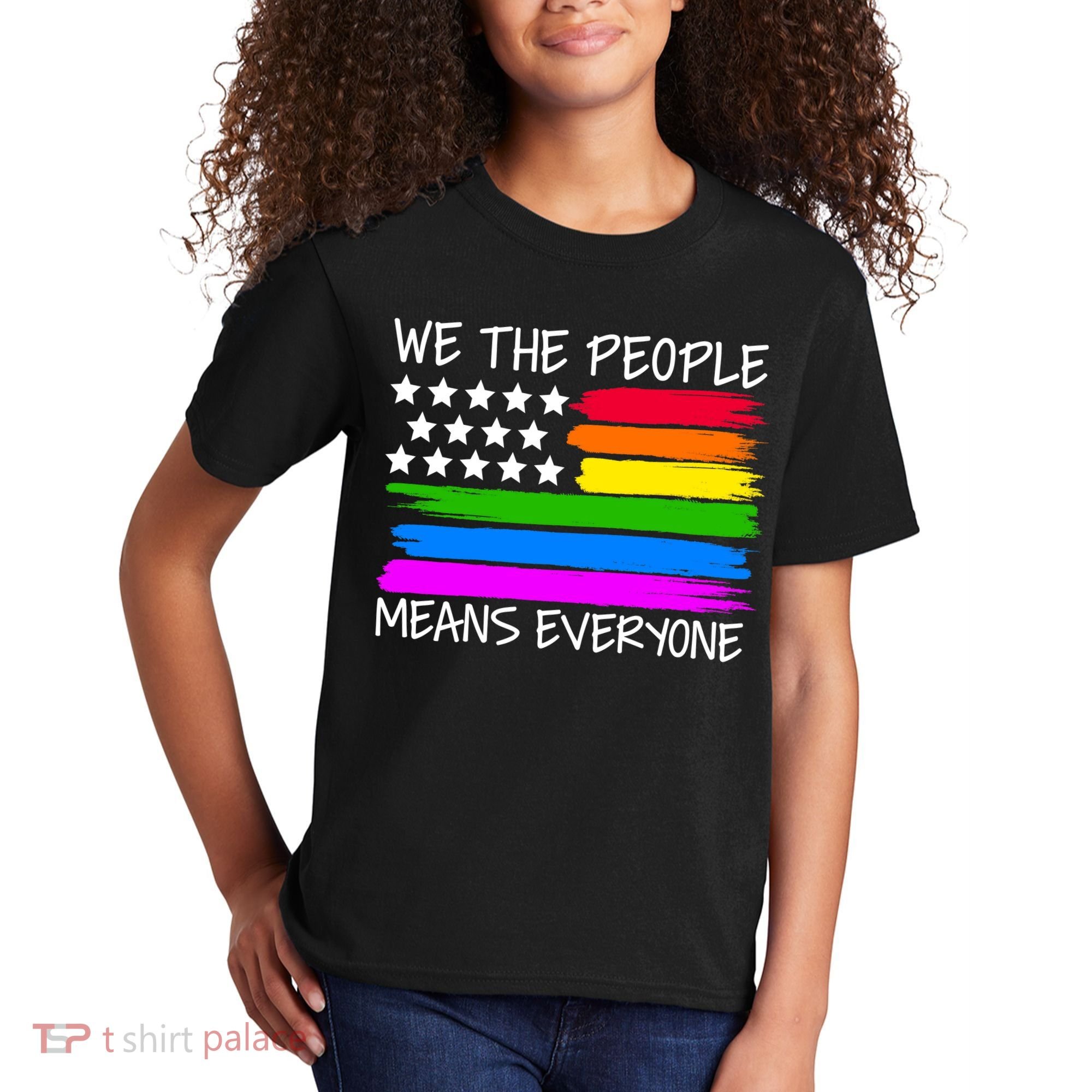 We The People Means Everyone Rainbow LGBT Flag Kids T-Shirt