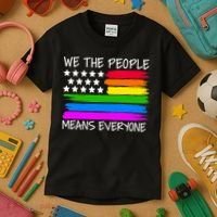 We The People Means Everyone Rainbow LGBT Flag Kids T-Shirt thumb 3