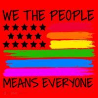 We The People Means Everyone Rainbow LGBT Flag Santa Hat thumb 1