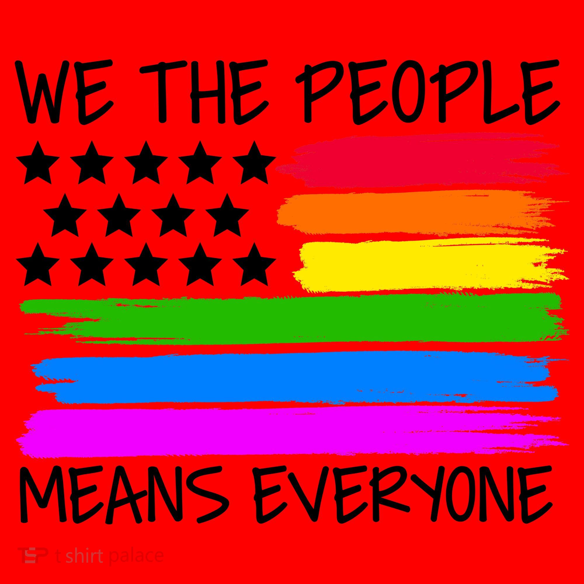 We The People Means Everyone Rainbow LGBT Flag Santa Hat