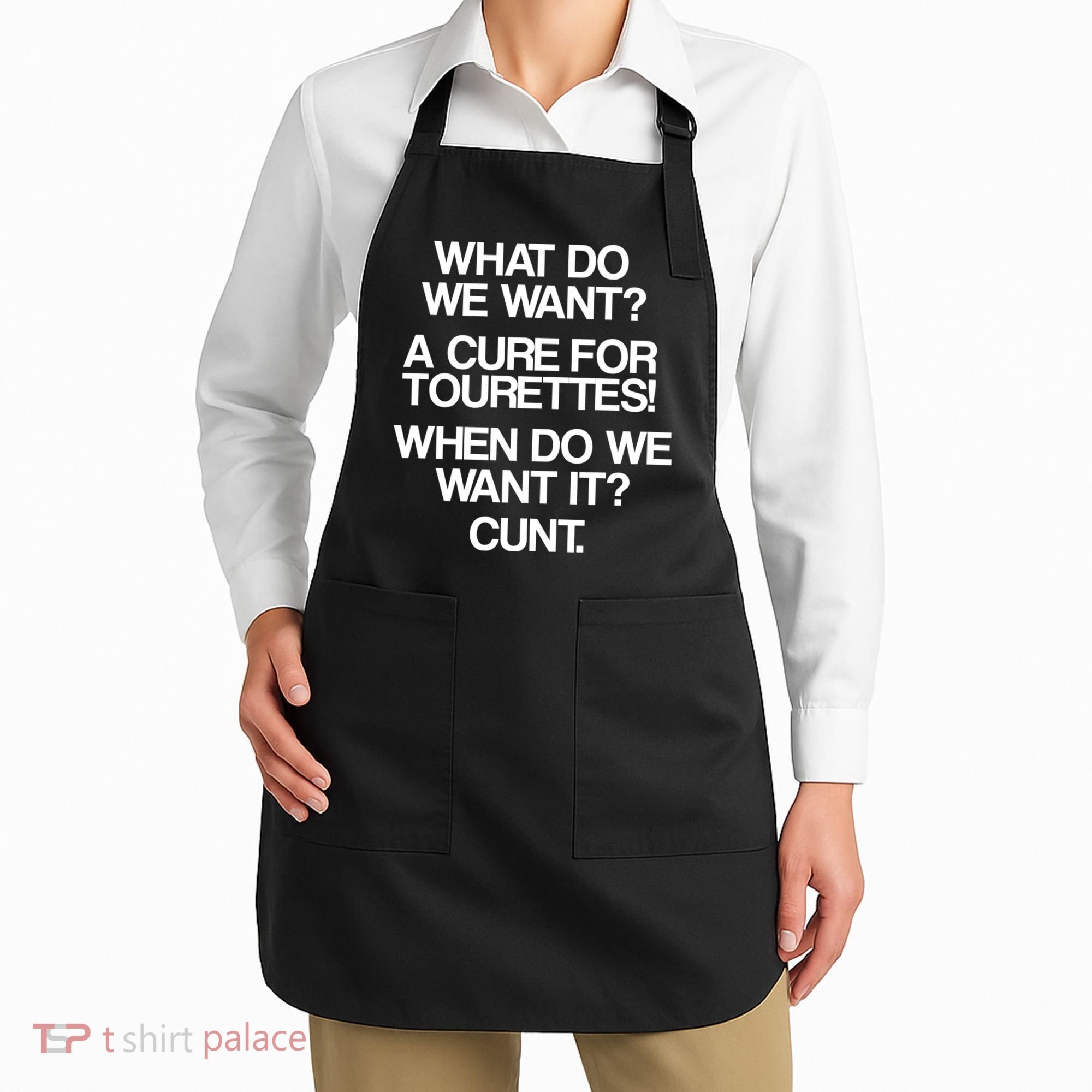 We Want A Cure For Tourettes Apron