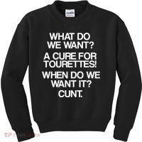 We Want A Cure For Tourettes Kids Sweatshirt thumb 0