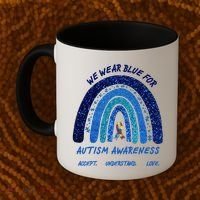 We War Blue For Autism Awareness Accept Understand Love Coffee Mug thumb 2