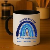 We War Blue For Autism Awareness Accept Understand Love Coffee Mug thumb 4