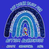 We War Blue For Autism Awareness Accept Understand Love Button thumb 1