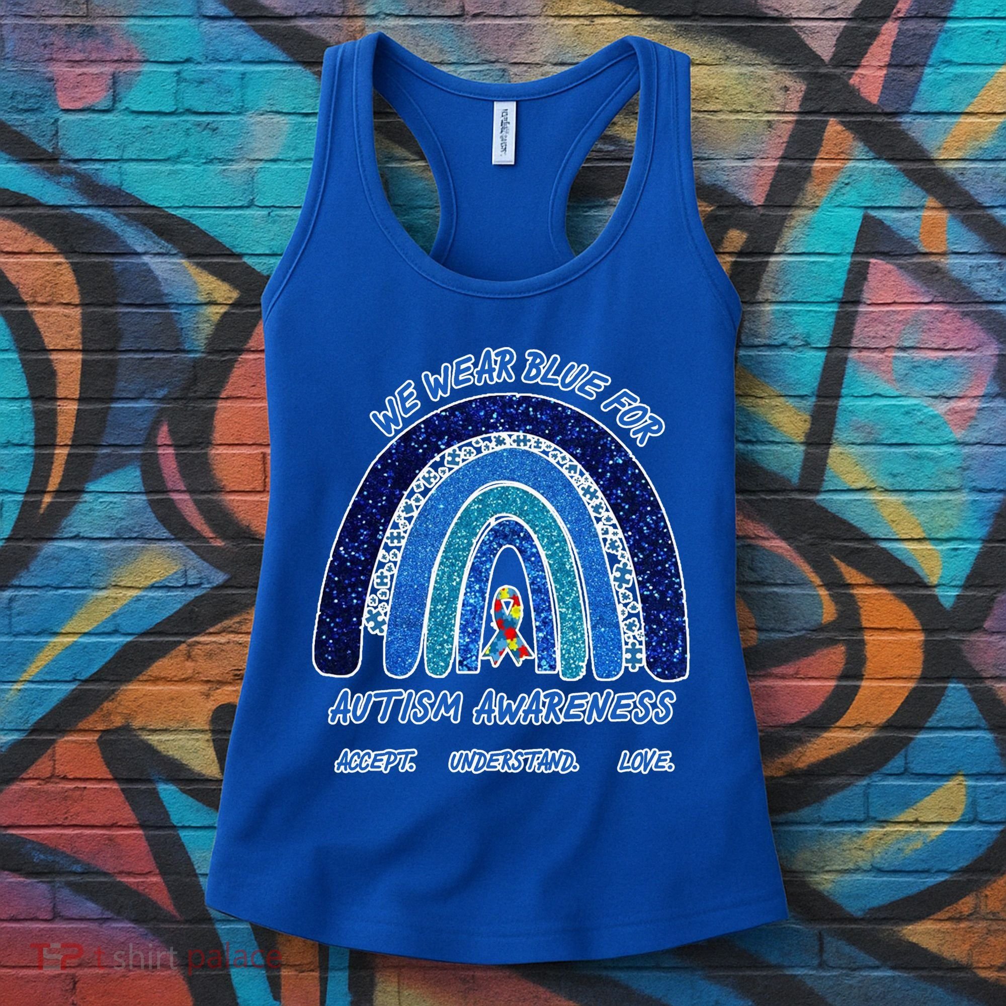 We War Blue For Autism Awareness Accept Understand Love Women's Tank Top