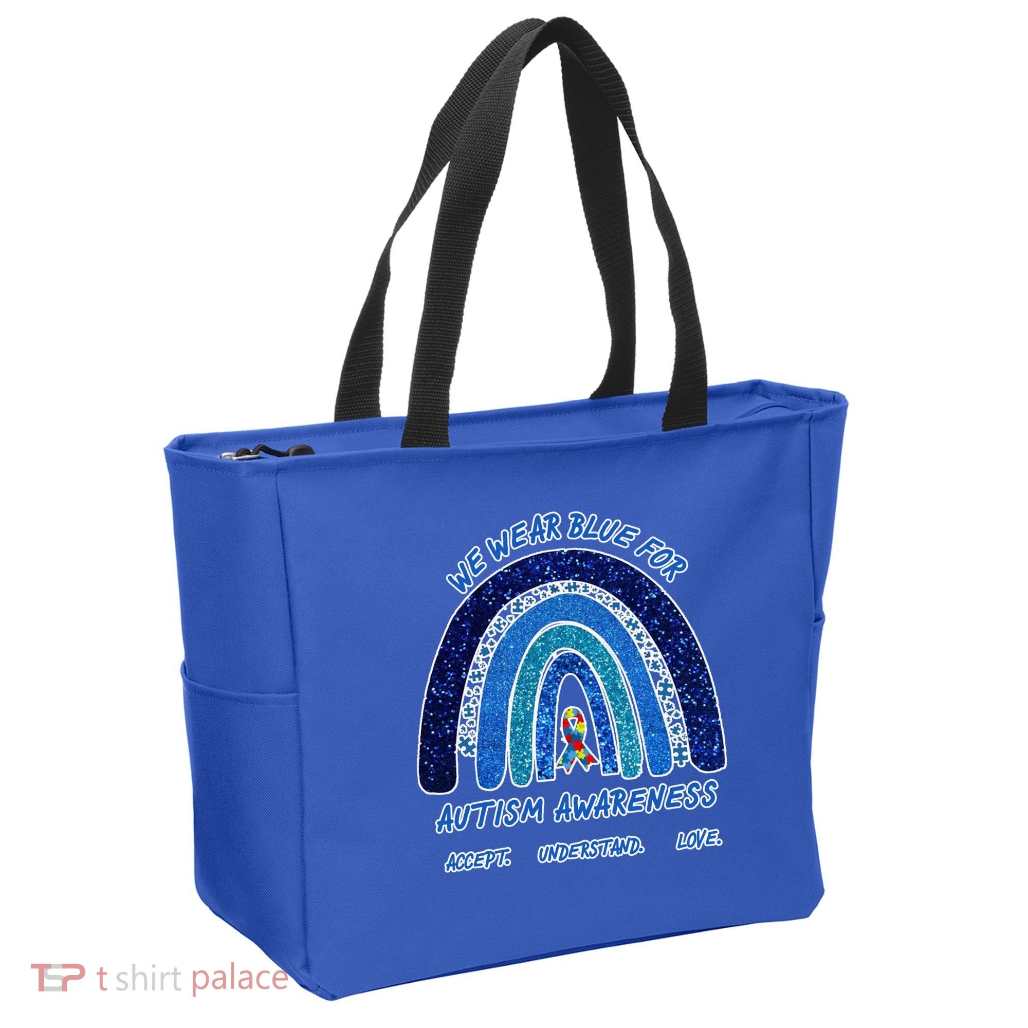 We War Blue For Autism Awareness Accept Understand Love Tote Bag