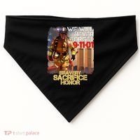 We Will Never Forget Bravery Sacrifice Honor 9-11-01 USA-Made Doggie Bandana thumb 0