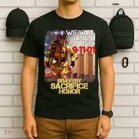 We Will Never Forget Bravery Sacrifice Honor 9-11-01 T-Shirt thumb 6