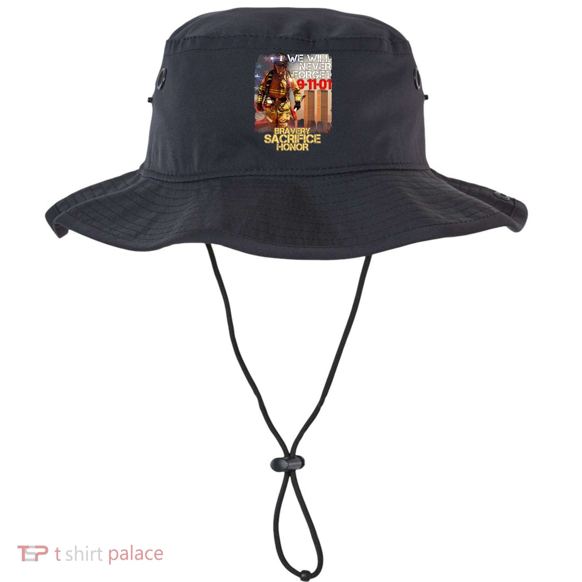 We Will Never Forget Bravery Sacrifice Honor 9-11-01 Bucket Hat
