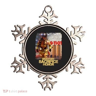 We Will Never Forget Bravery Sacrifice Honor 9-11-01 Ornament