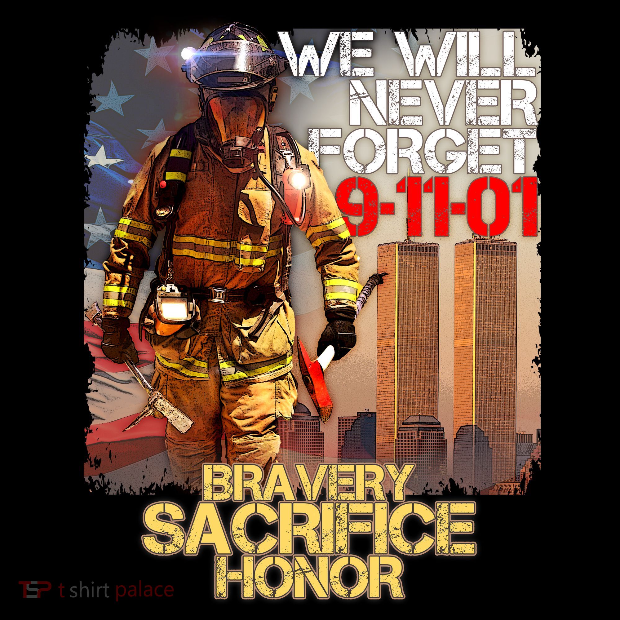 We Will Never Forget Bravery Sacrifice Honor 9-11-01 Toddler Hoodie