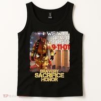 We Will Never Forget Bravery Sacrifice Honor 9-11-01 Tank Top thumb 2