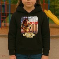 We Will Never Forget Bravery Sacrifice Honor 9-11-01 Kids Hoodie thumb 3