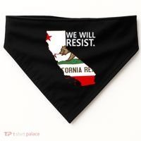 We Will Resist. California Flag Resistance Anti Trump USA-Made Doggie Bandana thumb 0