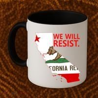 We Will Resist. California Flag Resistance Anti Trump Coffee Mug thumb 2
