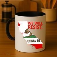 We Will Resist. California Flag Resistance Anti Trump Coffee Mug thumb 4