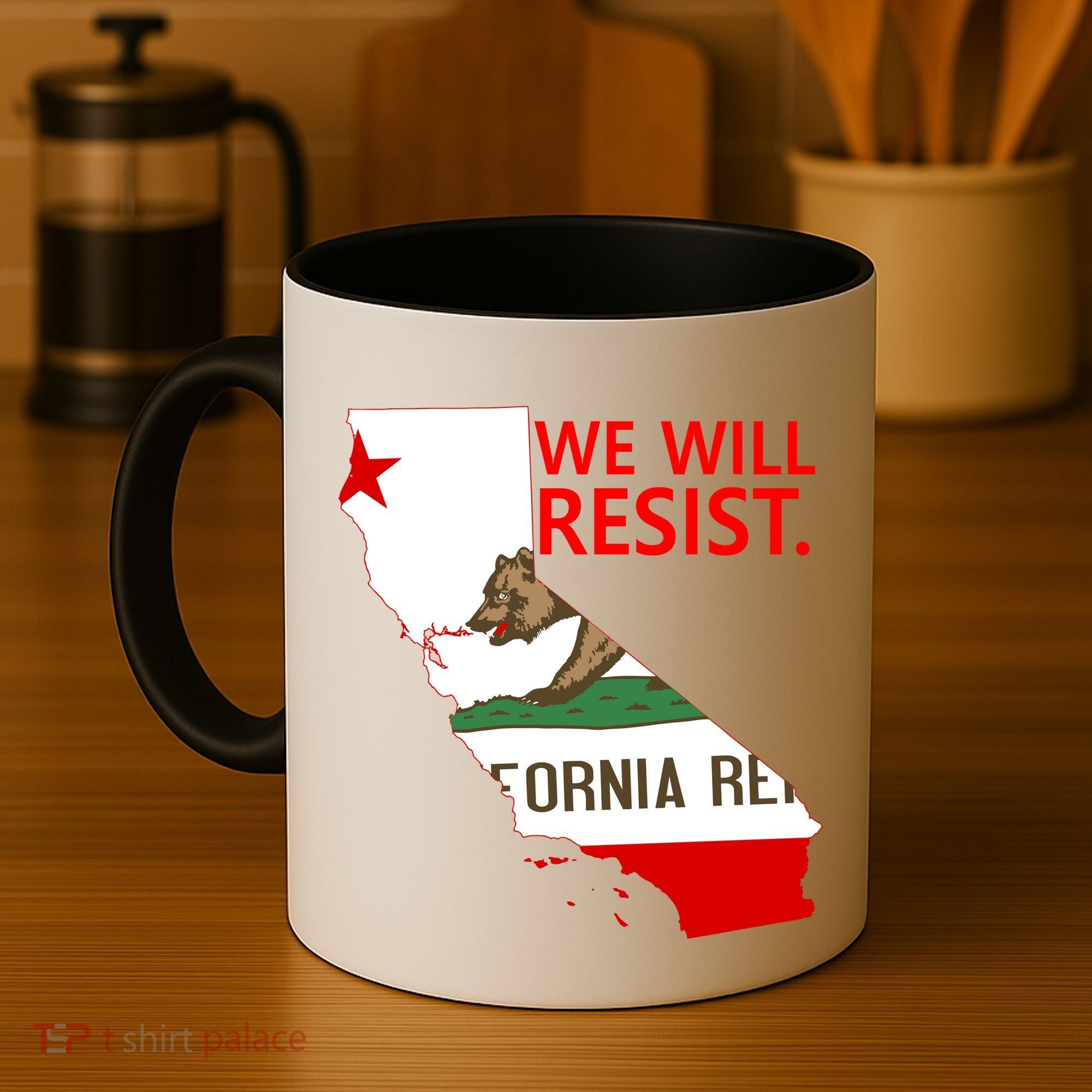 We Will Resist. California Flag Resistance Anti Trump Coffee Mug
