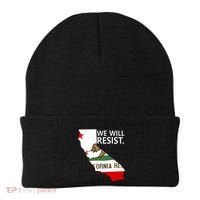 We Will Resist. California Flag Resistance Anti Trump Beanie thumb 0