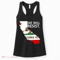 We Will Resist. California Flag Resistance Anti Trump Women's Tank Top thumb 0