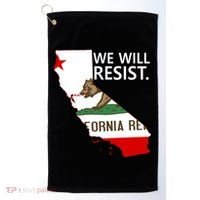 We Will Resist. California Flag Resistance Anti Trump Golf Towel thumb 0