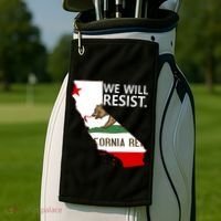 We Will Resist. California Flag Resistance Anti Trump Golf Towel thumb 2