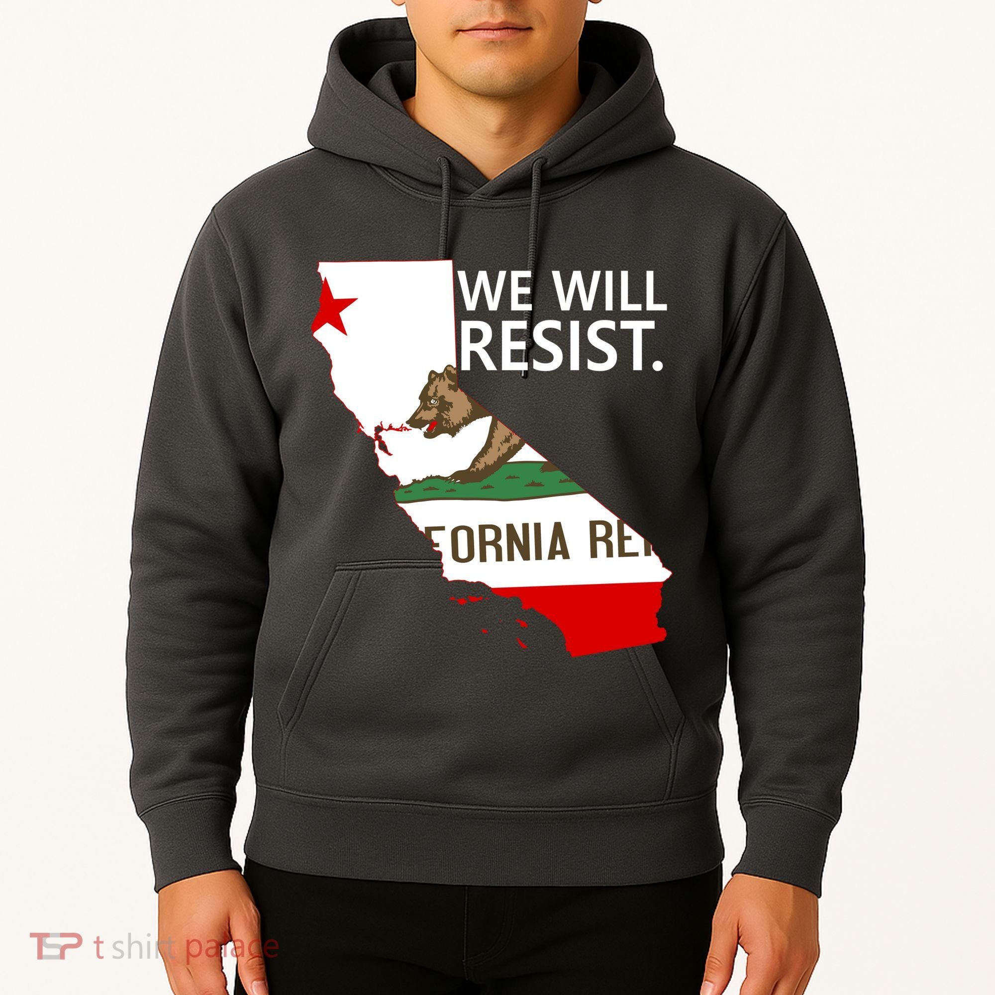 We Will Resist. California Flag Resistance Anti Trump Hoodie